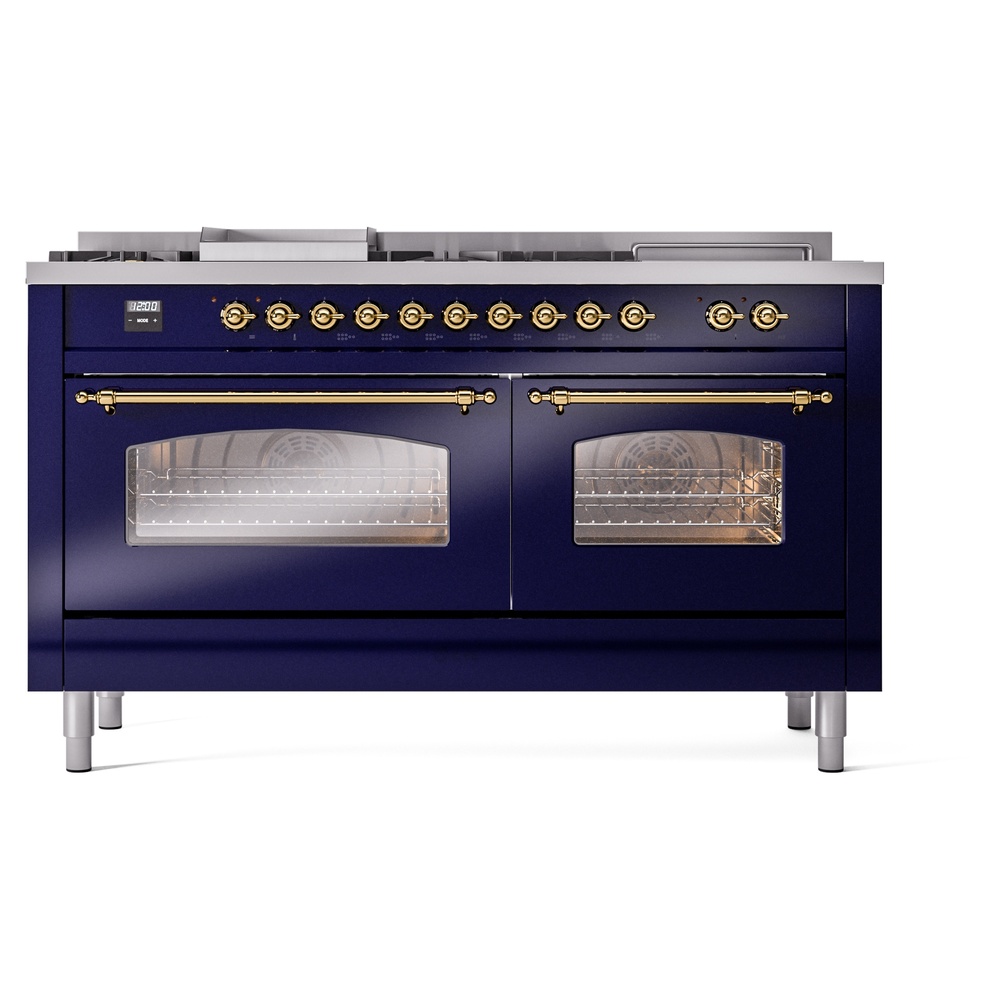ILVE UP60FSNMPMBGLP Nostalgie II 60" Dual Fuel Range, front view