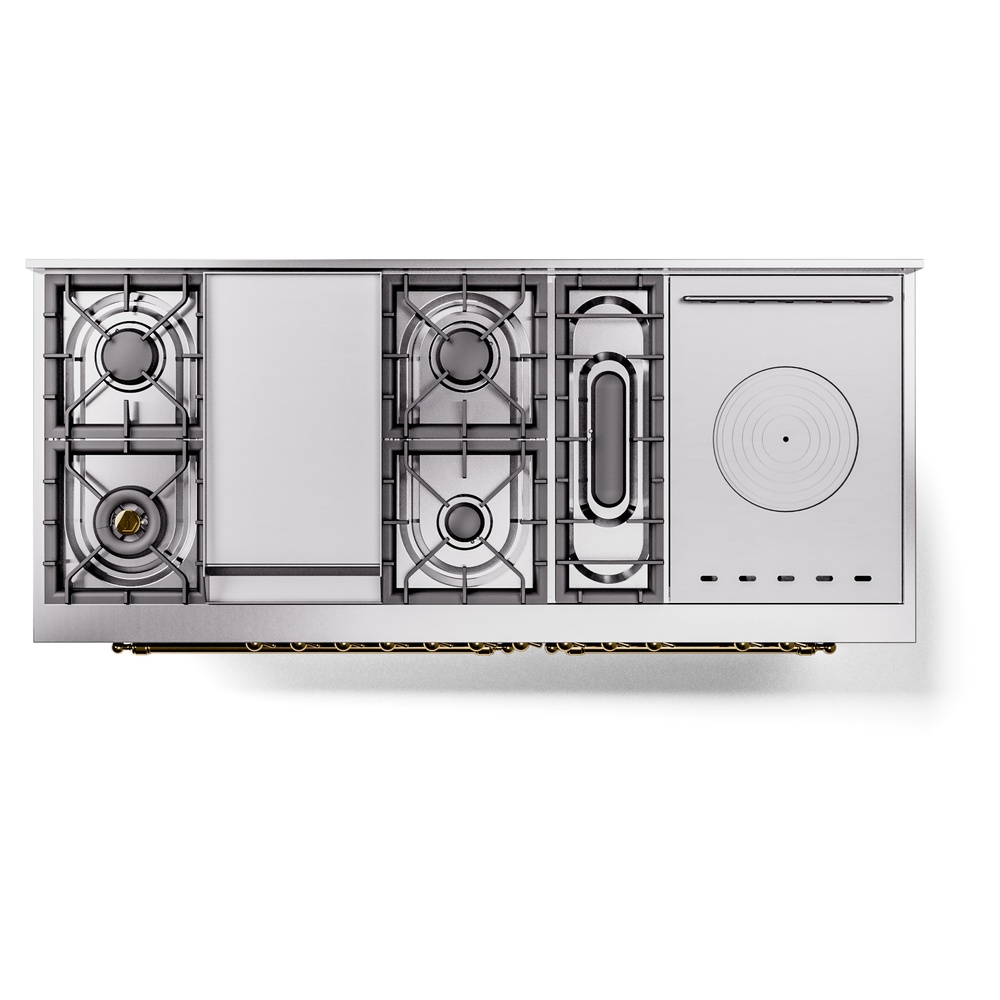 ILVE UP60FSNMPMBGLP Nostalgie II 60" Dual Fuel Range, top view