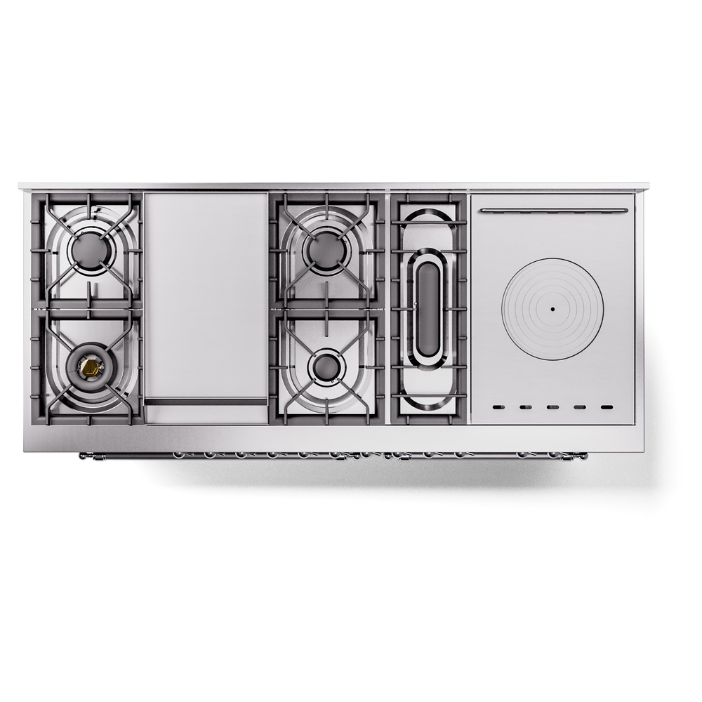 ILVE UP60FSNMPMGC Nostalgie II 60" Dual Fuel Range, top view