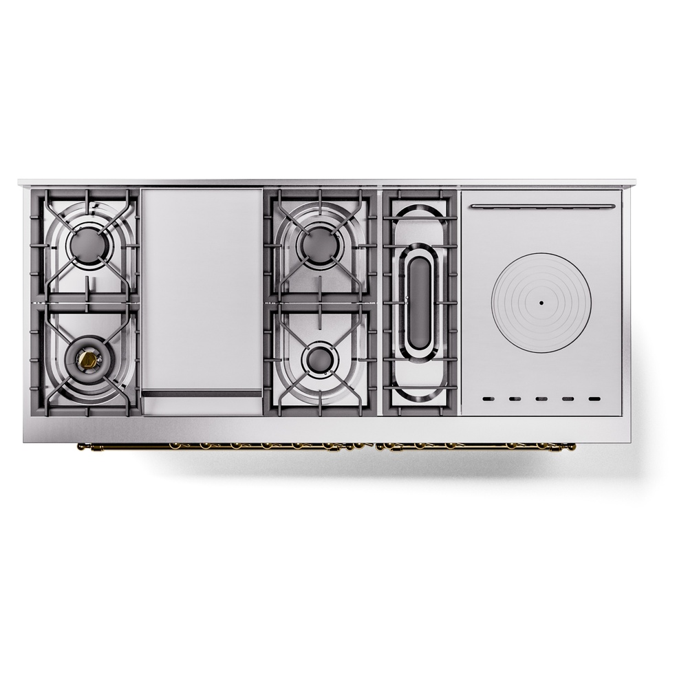 ILVE UP60FSNMPMGG Nostalgie II 60" Dual Fuel Range, top view