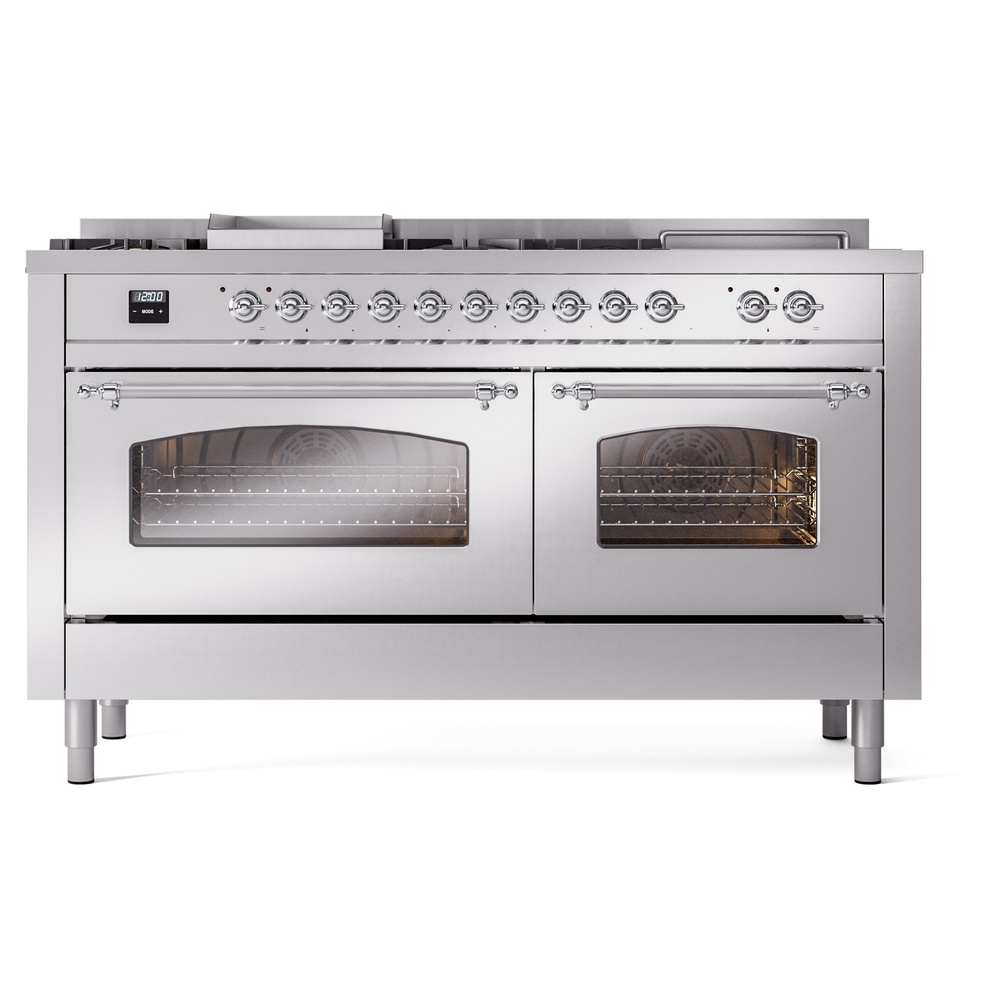 ILVE UP60FSNMPSSCLP Nostalgie II 60" Dual Fuel Range, front view