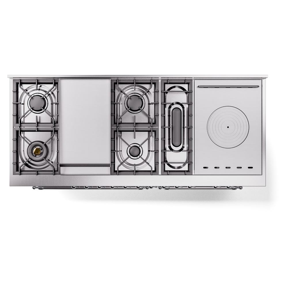 ILVE UP60FSNMPWHCLP Nostalgie II 60" Dual Fuel Range, top view