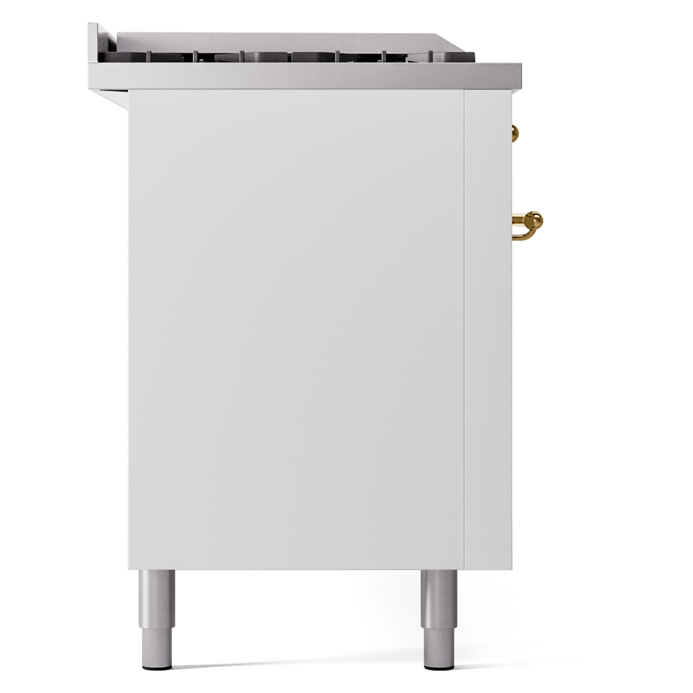 ILVE UP60FSNMPWHGLP Nostalgie II 60" Dual Fuel Range, left side view