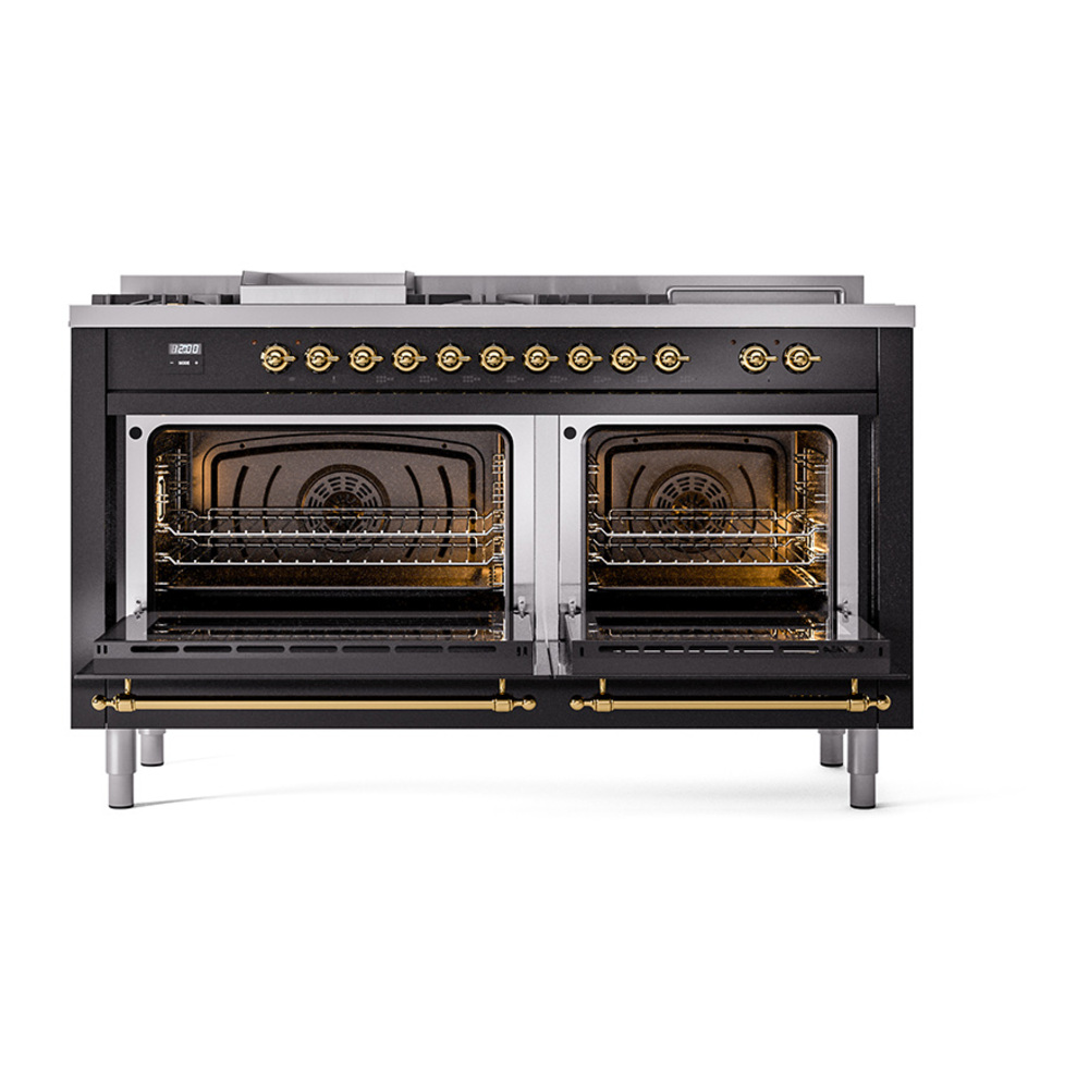 ILVE_UP60FSQNMPBKGLP_Nostalgie_II_Dual_Fuel_Range_oven_door_opened