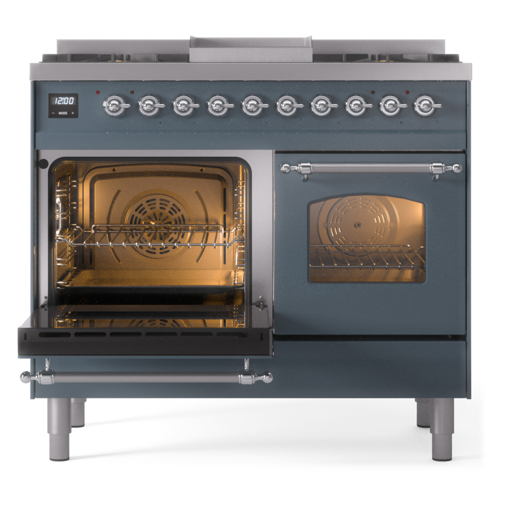 ILVE UPD40FNMPBGC Nostalgie II 40" Dual Fuel Range, main oven door opened