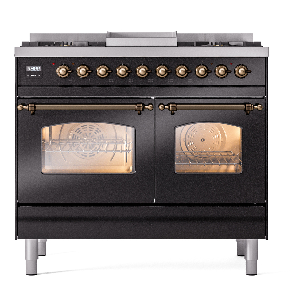 ILVE UPD40FNMPBKB Nostalgie II 40" Dual Fuel Range, front view
