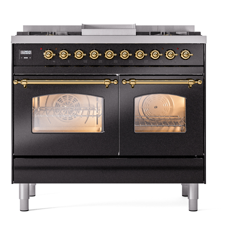 ILVE UPD40FNMPBKG Nostalgie II 40" Dual Fuel Range, front view