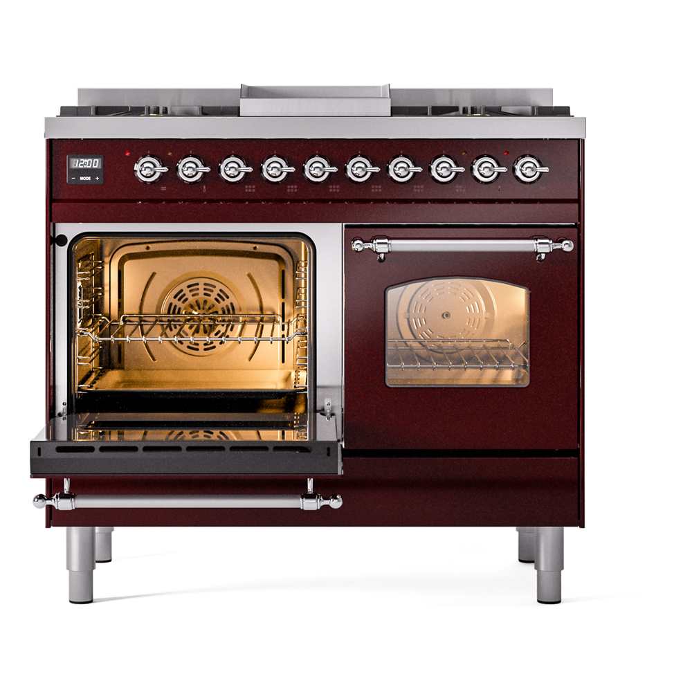 ILVE UPD40FNMPBUC Nostalgie II 40" Dual Fuel Range, main oven door opened