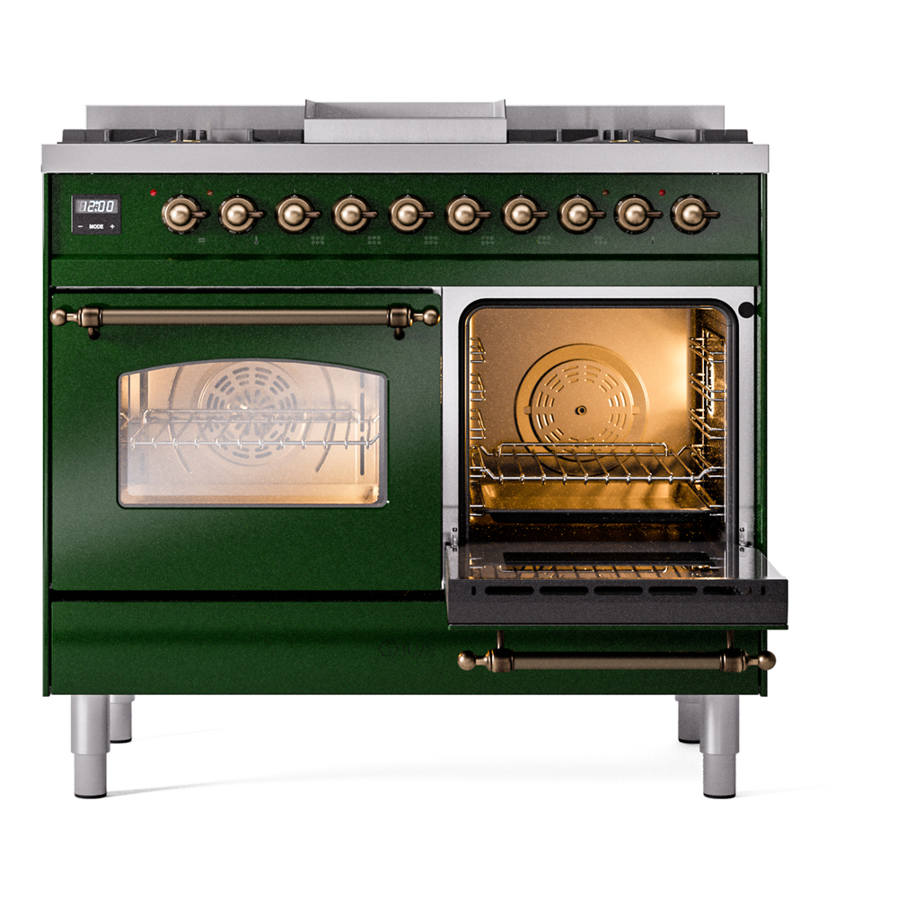 ILVE UPD40FNMPEGBLP Nostalgie II 40" Dual Fuel Range, side oven door opened