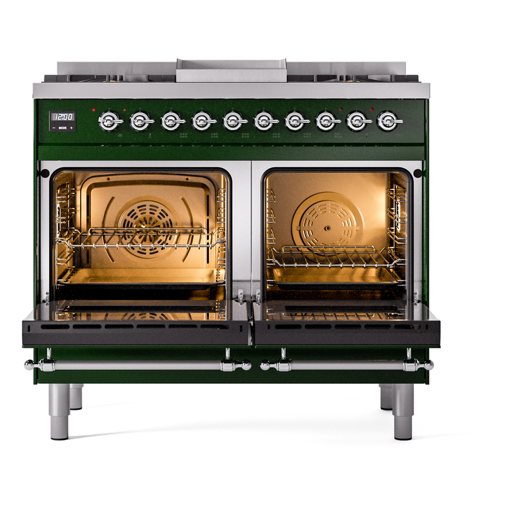 ILVE UPD40FNMPEGC Nostalgie II 40" Dual Fuel Range, oven doors opened