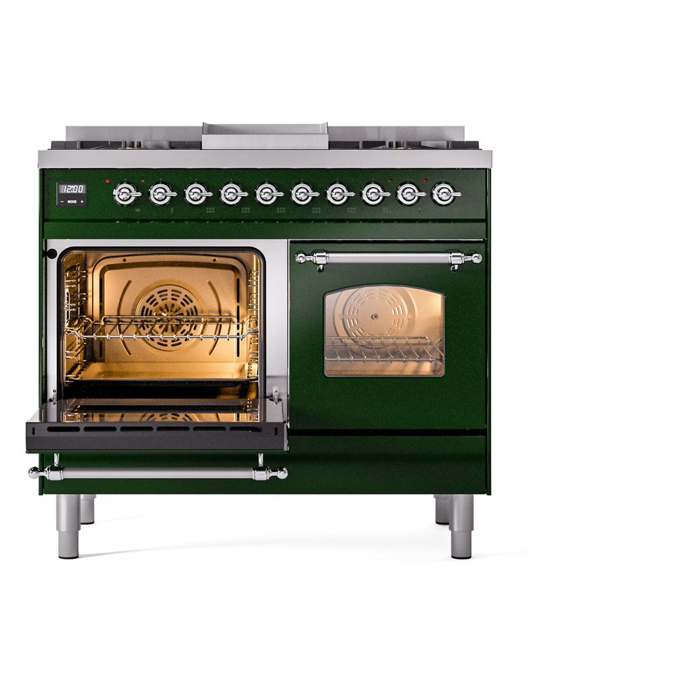 ILVE UPD40FNMPEGC Nostalgie II 40" Dual Fuel Range, main oven door opened