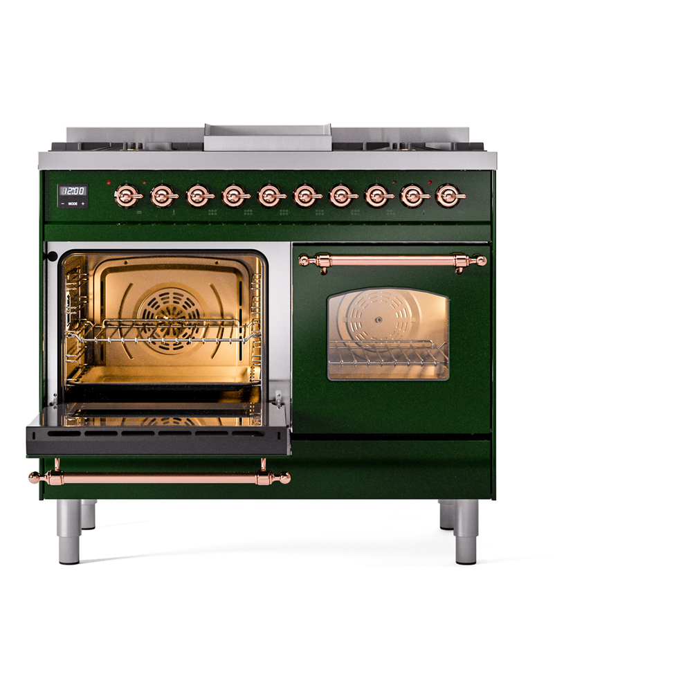 ILVE UPD40FNMPEGP Nostalgie II 40" Dual Fuel Range, main oven door opened