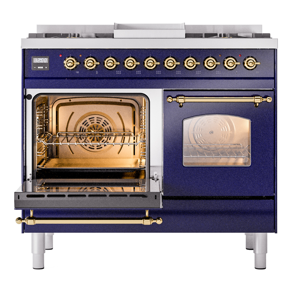 ILVE UPD40FNMPMBG Nostalgie II 40" Dual Fuel Range, main oven door opened