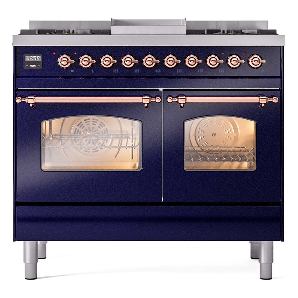 ILVE UPD40FNMPMBPLP Nostalgie II 40" Dual Fuel Range, front view