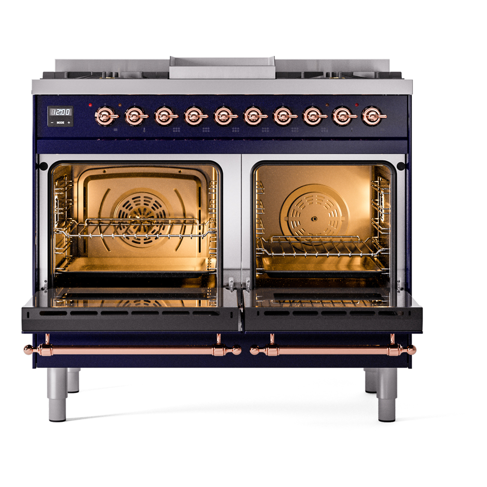 ILVE UPD40FNMPMBPLP Nostalgie II 40" Dual Fuel Range, oven door opened