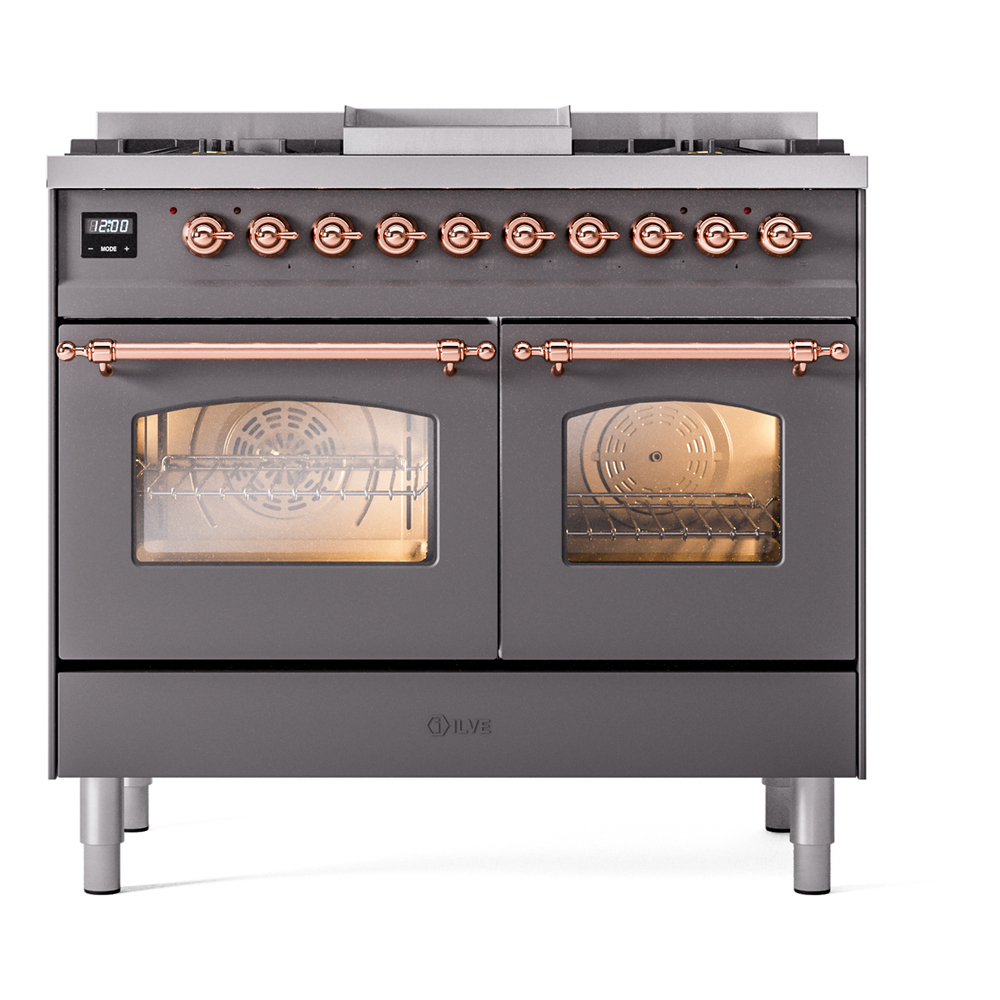 ILVE UPD40FNMPMGPLP Nostalgie II 40" Dual Fuel Range, front view