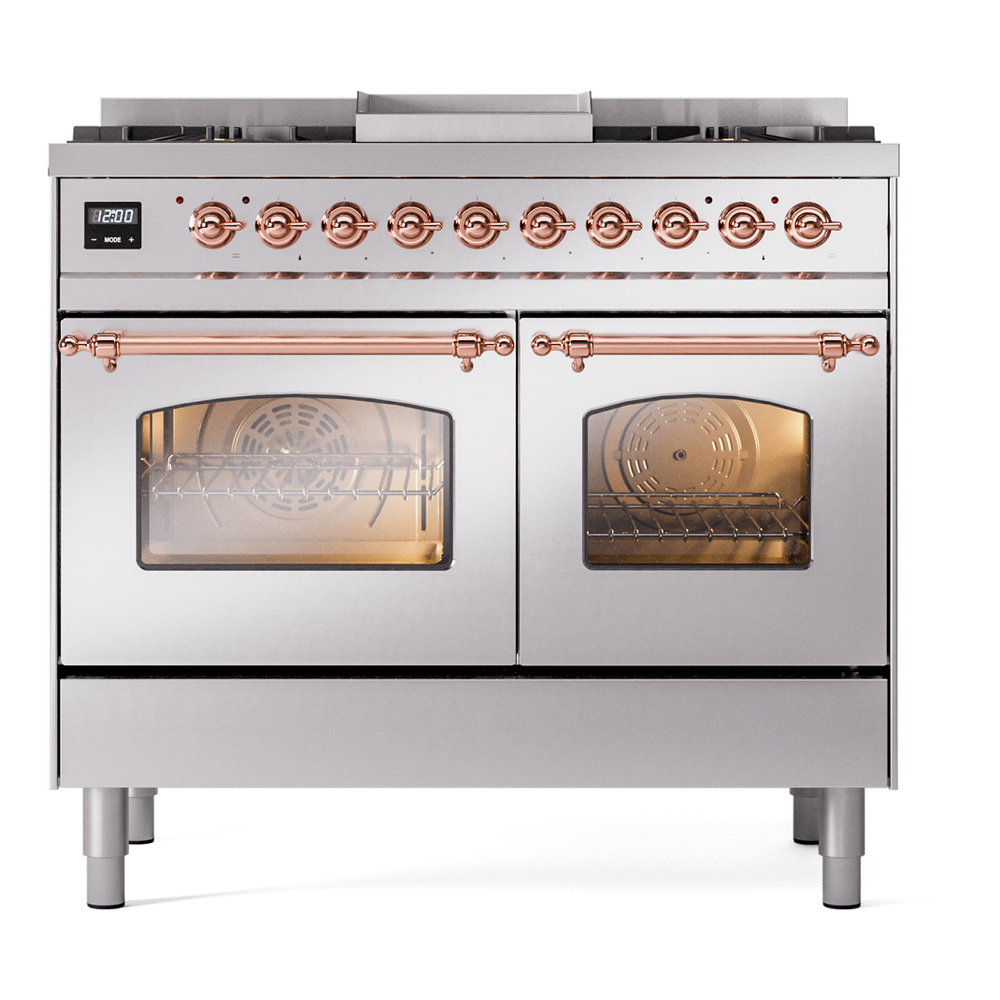 ILVE UPD40FNMPSSPLP Nostalgie II 40" Dual Fuel Range, front view