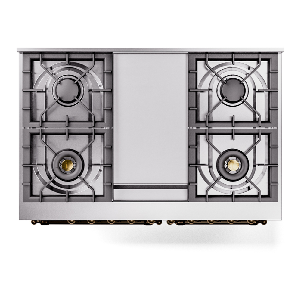 ILVE UPD40FNMPWHB Nostalgie II 40" Dual Fuel Range, top view