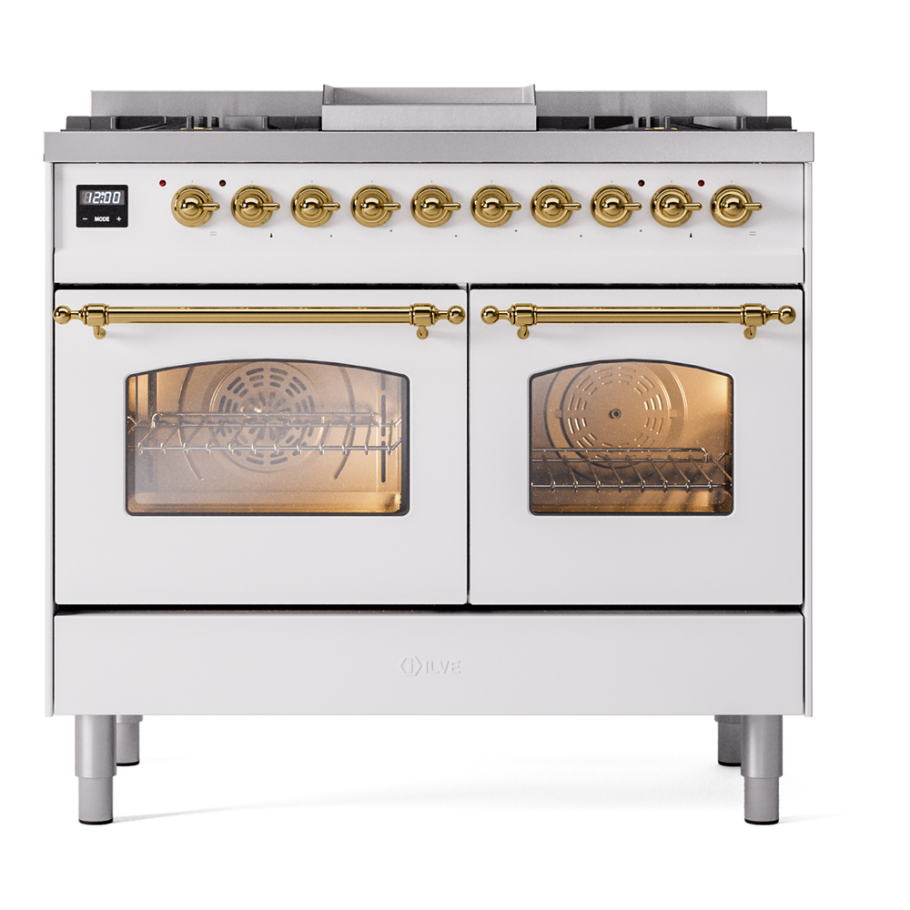 ILVE UPD40FNMPWHG Nostalgie II 40" Dual Fuel Range, front view