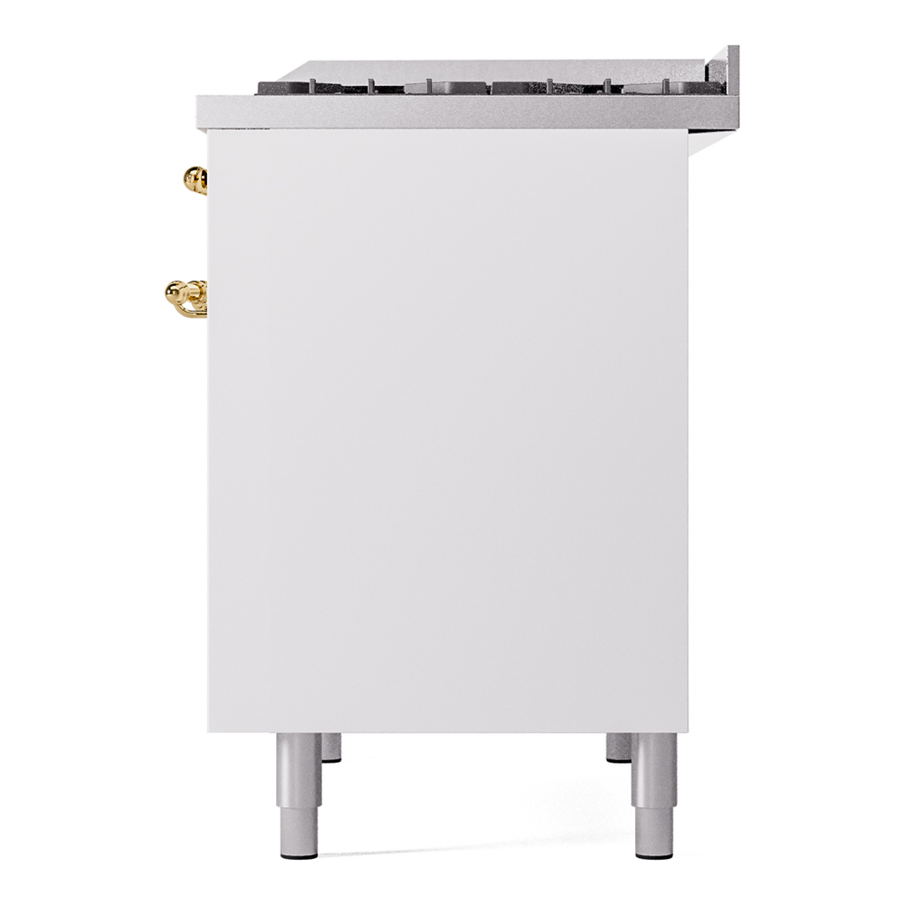 ILVE UPD40FNMPWHG Nostalgie II 40" Dual Fuel Range, right side view