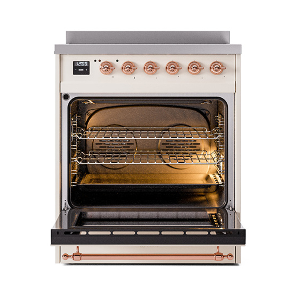 ILVE_UPI304NMPAWP_Nostalgie_II_30"_Dual_Fuel_Range_oven_door_opened