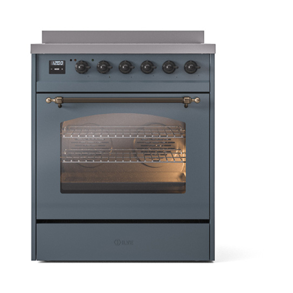 ILVE_UPI304NMPBGB_Nostalgie_II_30"_Dual_Fuel_Range_front_view