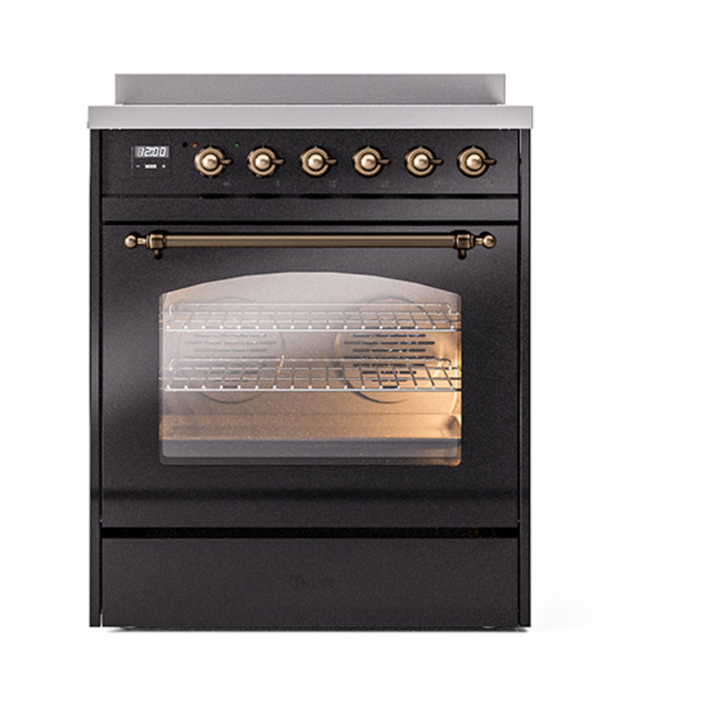 ILVE_UPI304NMPBKB_Nostalgie_II_30"_Dual_Fuel_Range_front_view