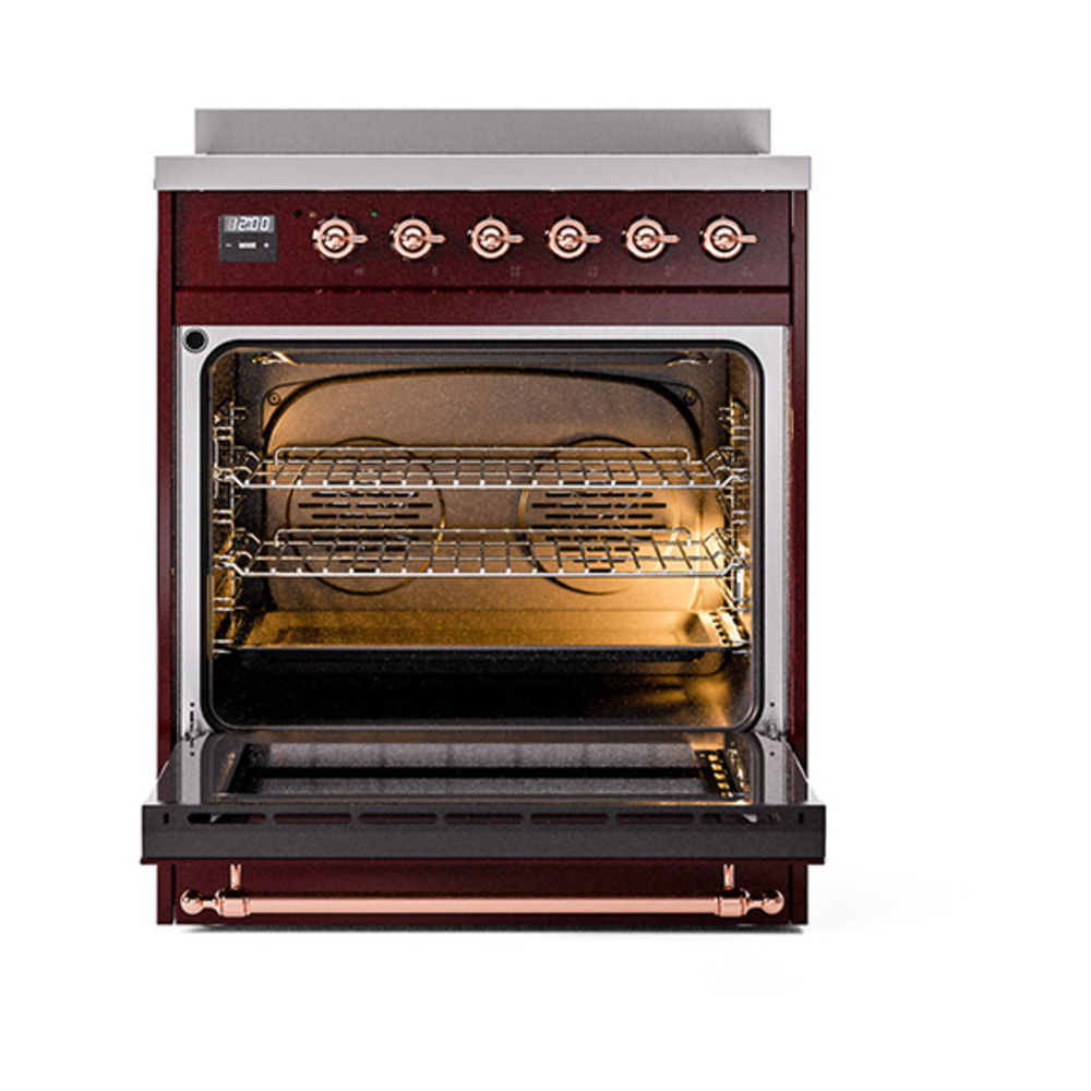 ILVE_UPI304NMPBUP_Nostalgie_II_30"_Dual_Fuel_Range_oven_door_opened