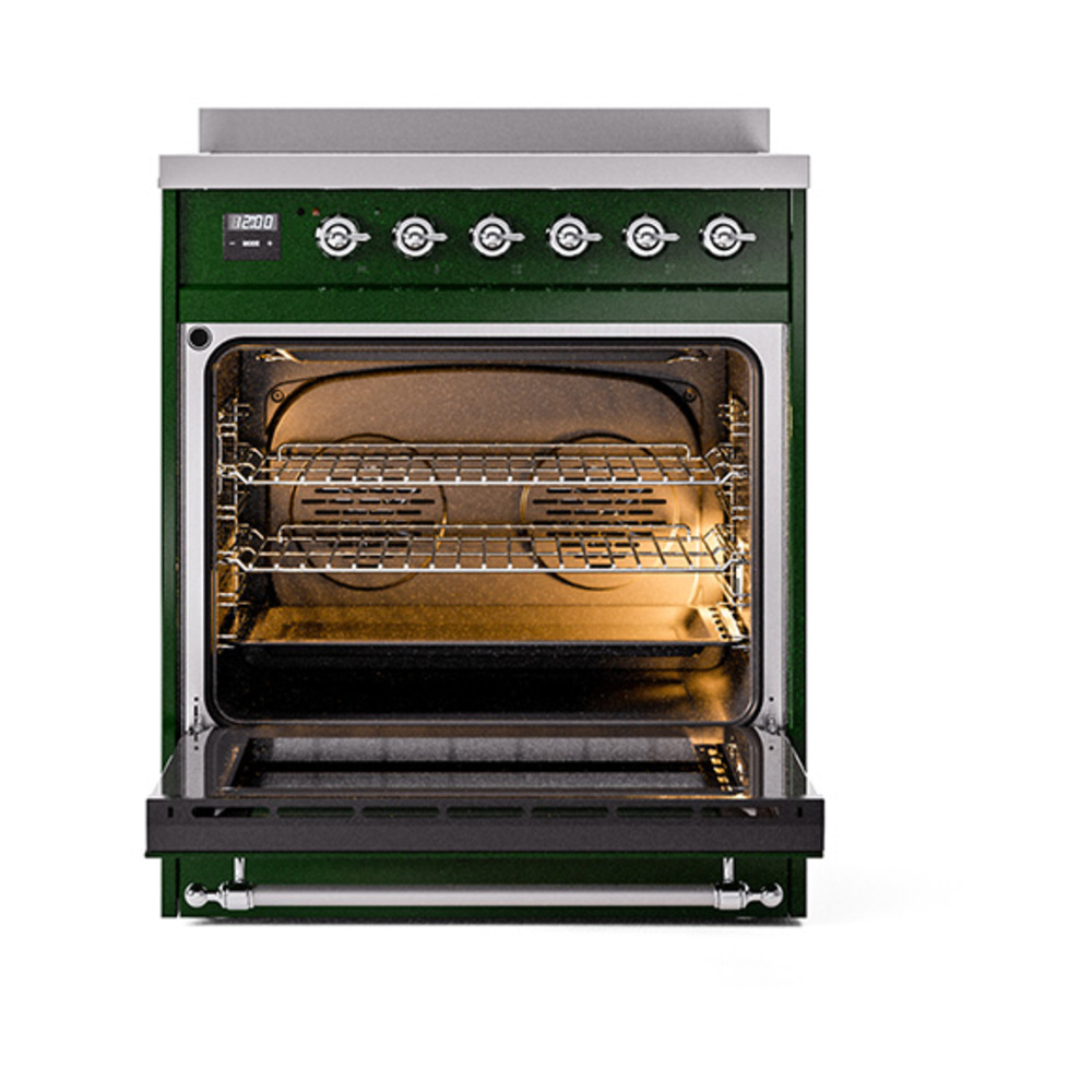 ILVE_UPI304NMPEGC_Nostalgie_II_30"_Dual_Fuel_Range_oven_door_opened