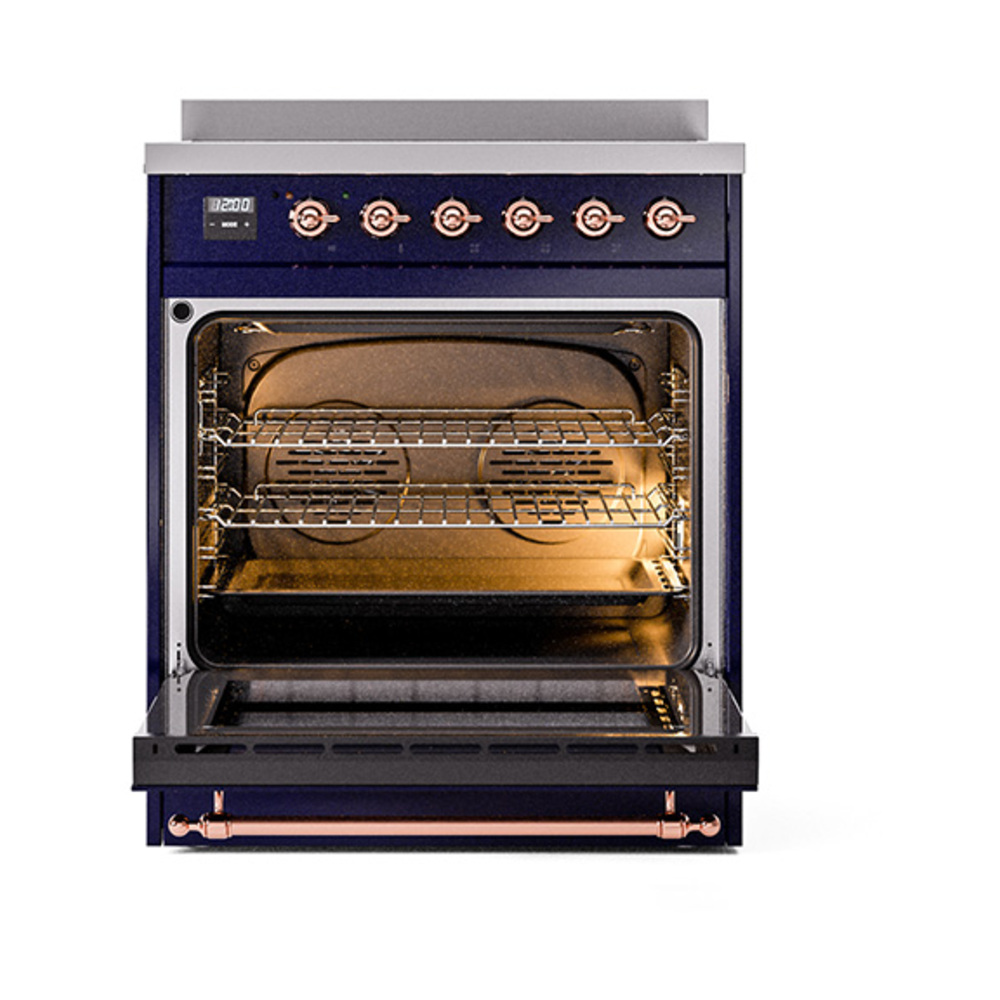 ILVE_UPI304NMPMBP_Nostalgie_II_30"_Dual_Fuel_Range_oven_door_opened