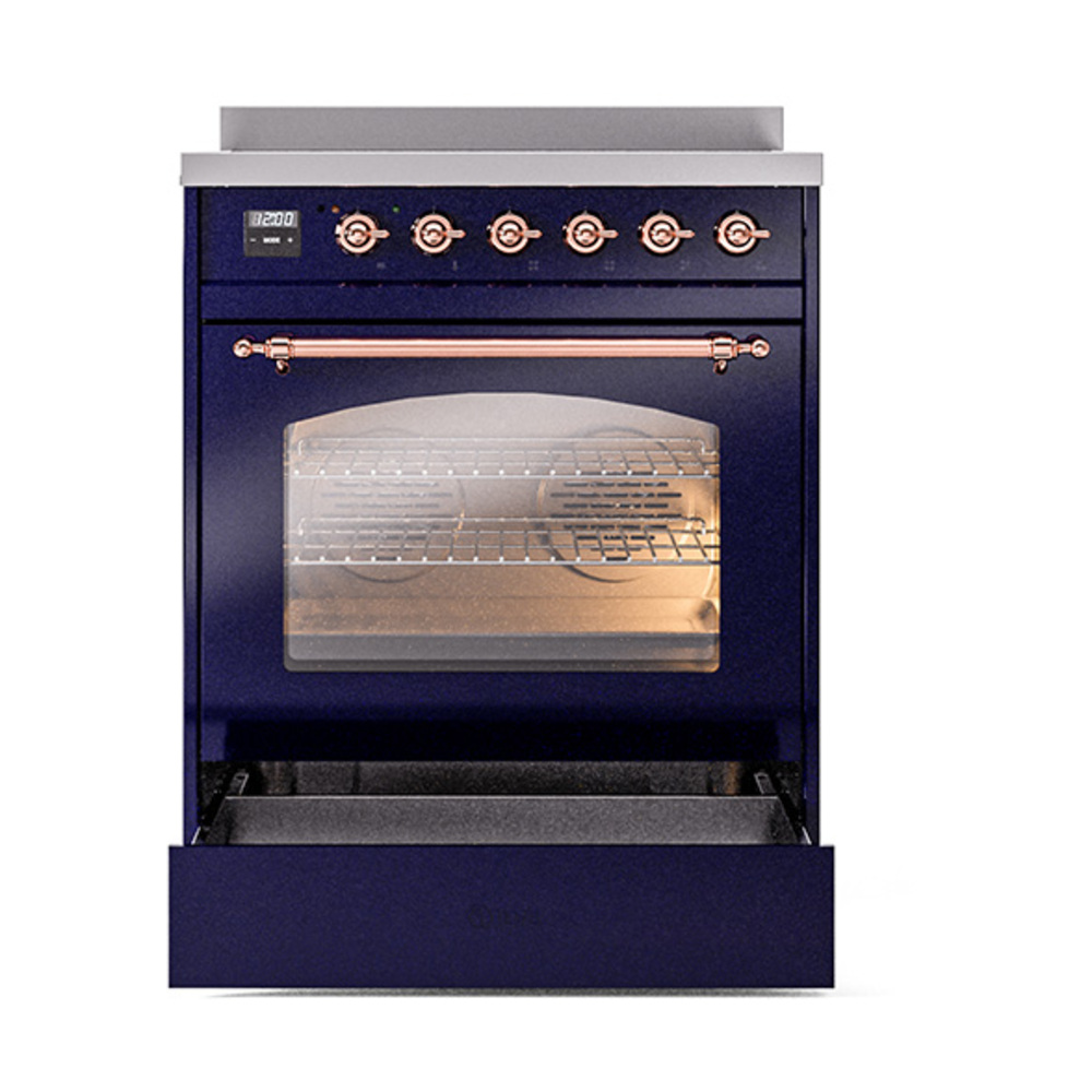 ILVE_UPI304NMPMBP_Nostalgie_II_30"_Dual_Fuel_Range_drawer_opened