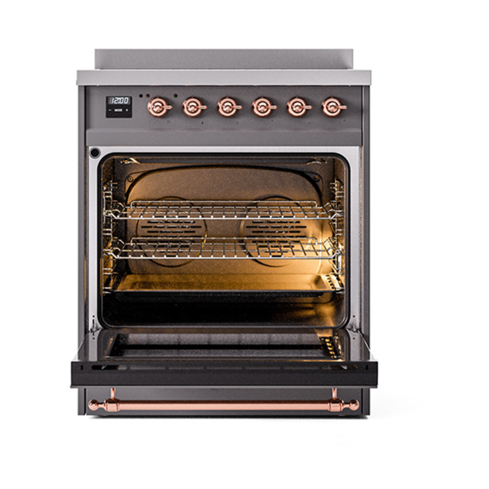 ILVE_UPI304NMPMGP_Nostalgie_II_30"_Dual_Fuel_Range_oven_door_opened