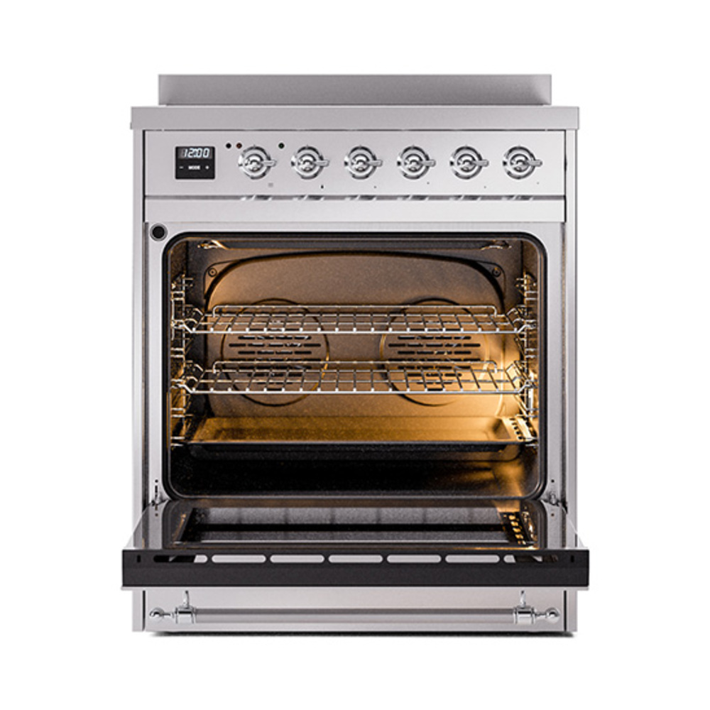 ILVE_UPI304NMPSSC_Nostalgie_II_30"_Dual_Fuel_Range_oven_door_opened
