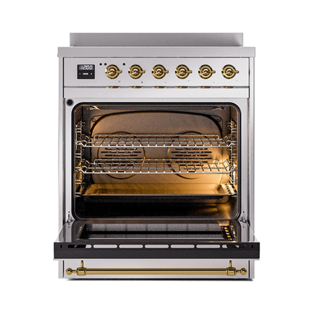 ILVE_UPI304NMPSSG_Nostalgie_II_30"_Dual_Fuel_Range_oven_door_opened