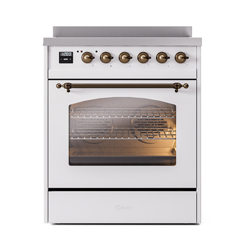 ILVE_UPI304NMPWHB_Nostalgie_II_30"_Dual_Fuel_Range_front_view