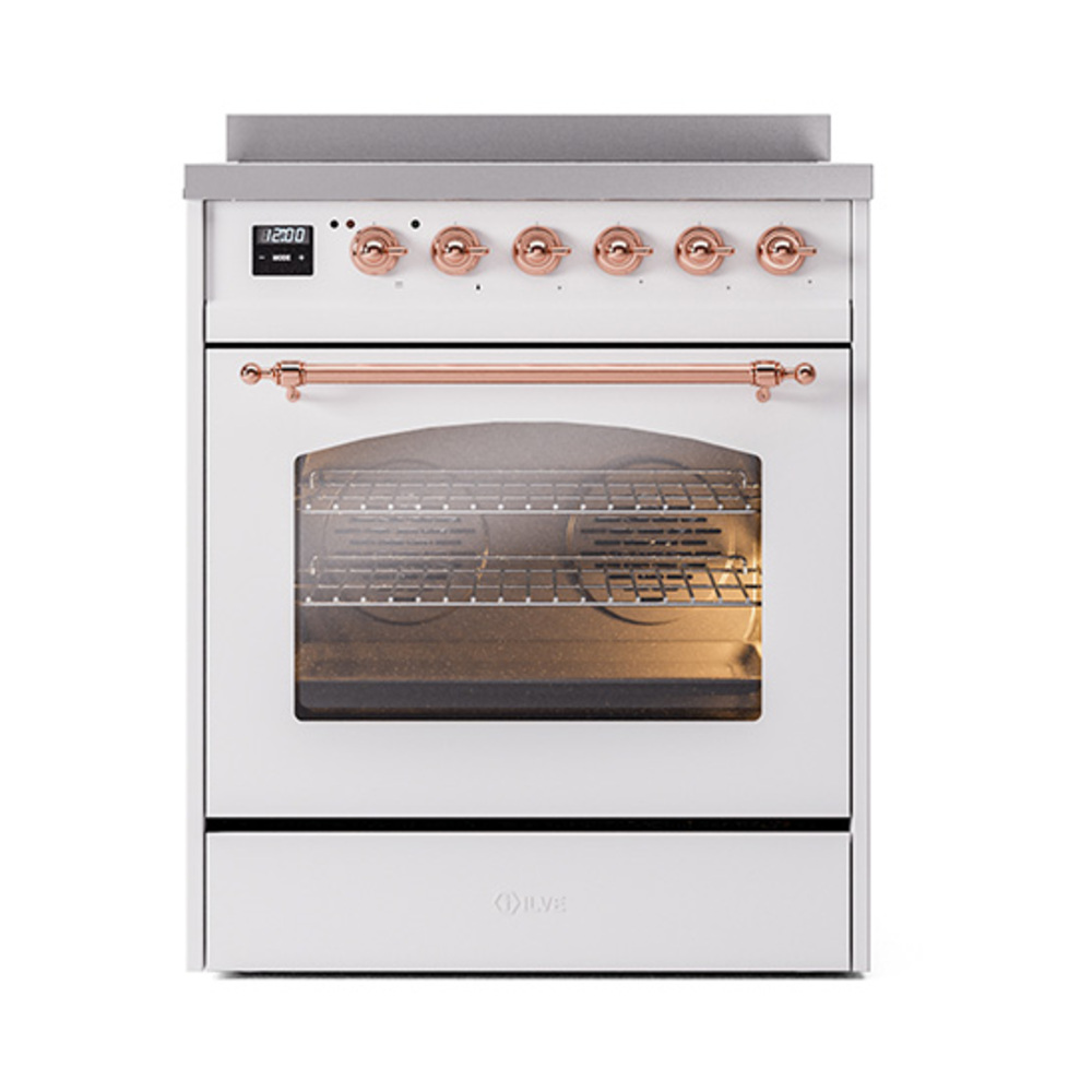 ILVE_UPI304NMPWHP_Nostalgie_II_30"_Dual_Fuel_Range_front_view