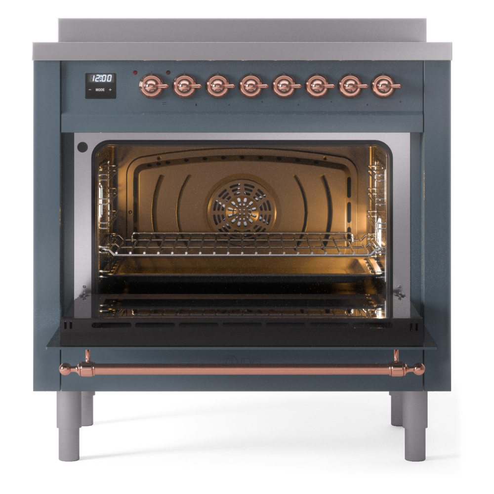 ILVE UPI366NMPBGP Nostalgie II 36" Induction Range, oven door opened
