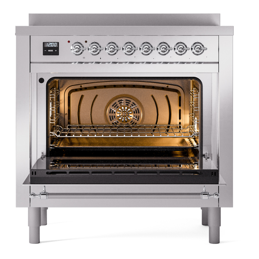 ILVE UPI366NMPSSC Nostalgie II 36" Induction Range, oven door opened