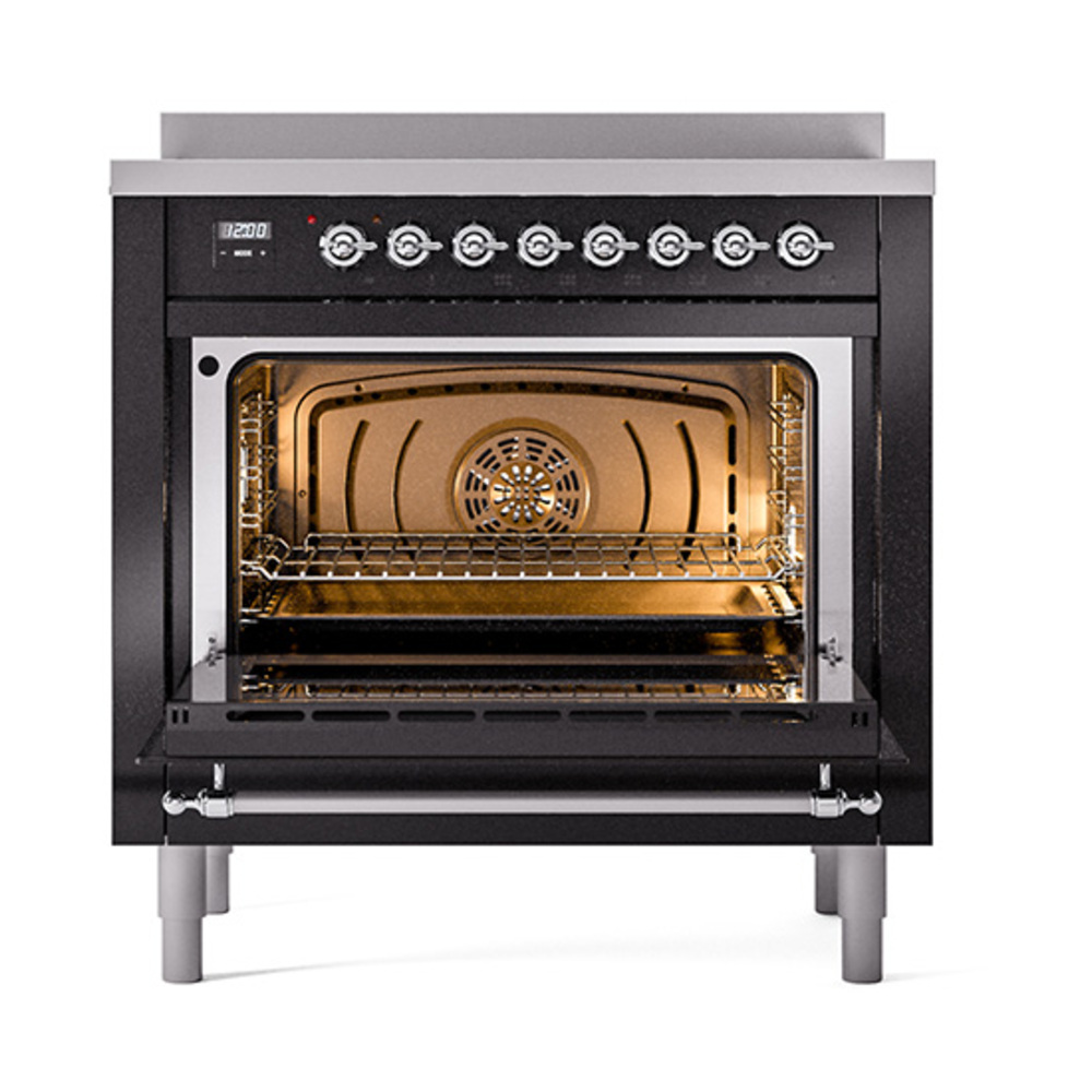 ILVE_UPI366QNMPBKC_Nostalgie_II_oven_door_opened