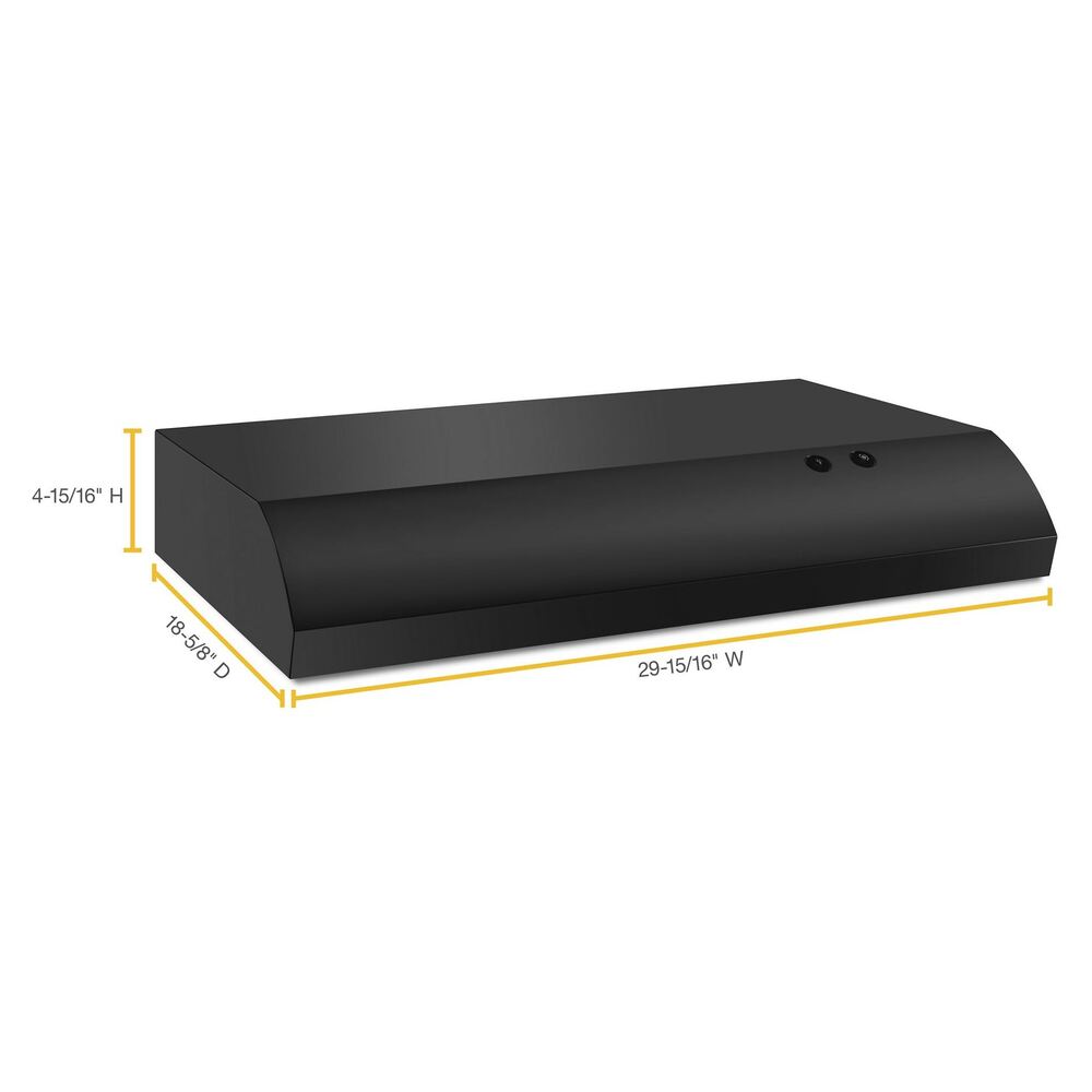 Whirlpool UXT2030AD 30 Inch Under Cabinet Range Hood with 250 CFM, Grease Filter, FIT System, Hidden Vent, Incandescent Lighting