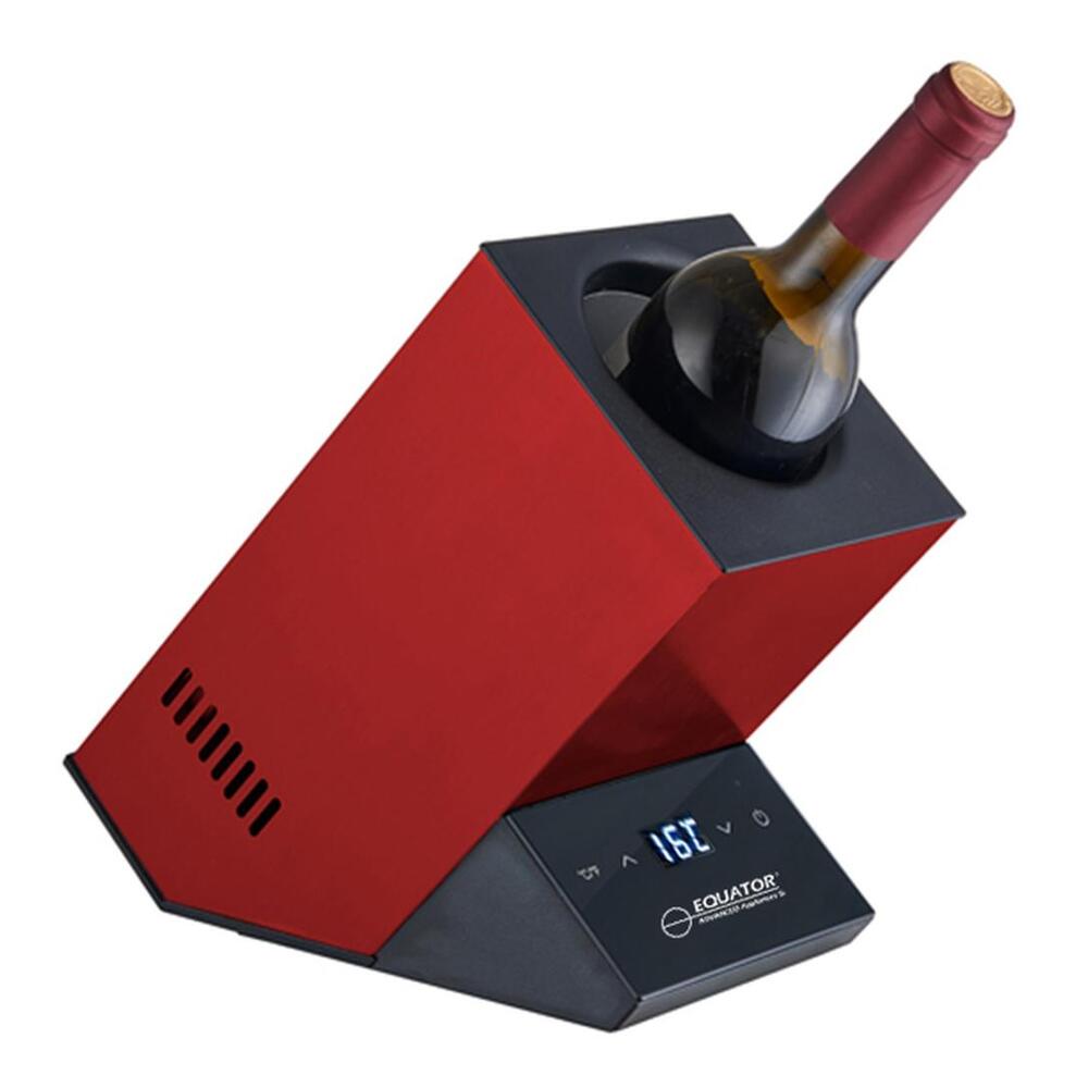 Equator WR001 5 inch Single Bottle Chiller Wine-Champagne-Water, Adjustable Temp, Touchpad Controls, RV Connection Cord, 1 Bottle Capacity
