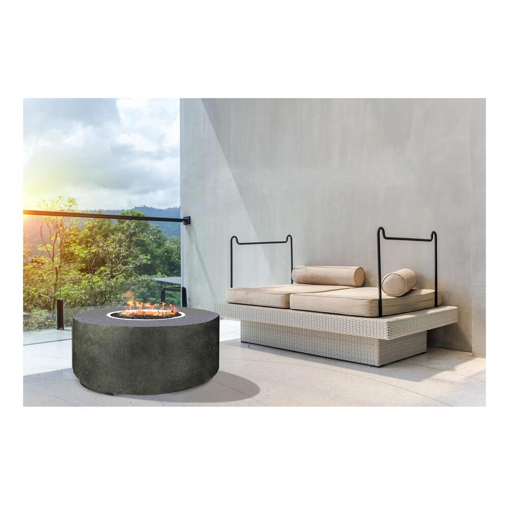 XO XOFRND36GR 36" Round Gas Fire Table, The Perfect Centerpiece, Handcrafted, Warmth & Ambiance, in Dark Gray