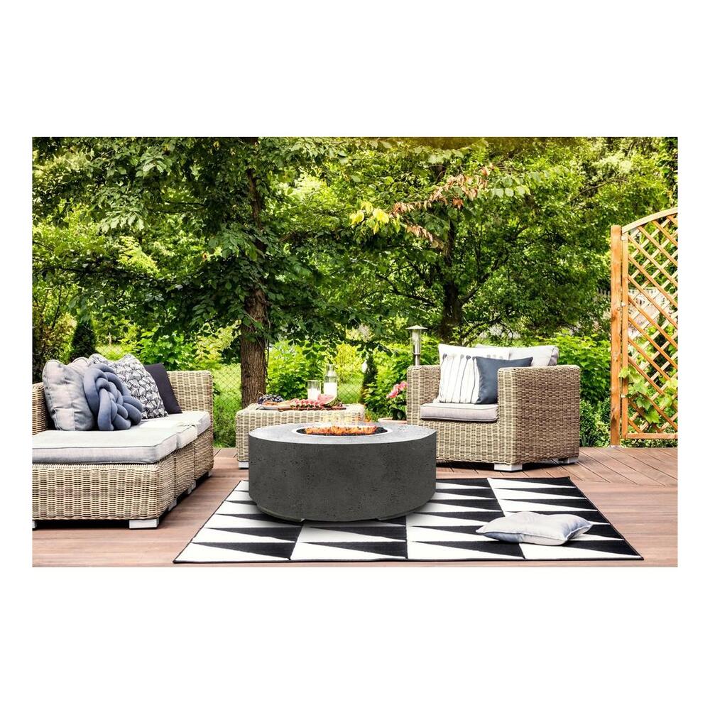 XO XOFRND36GR 36" Round Gas Fire Table, The Perfect Centerpiece, Handcrafted, Warmth & Ambiance, in Dark Gray