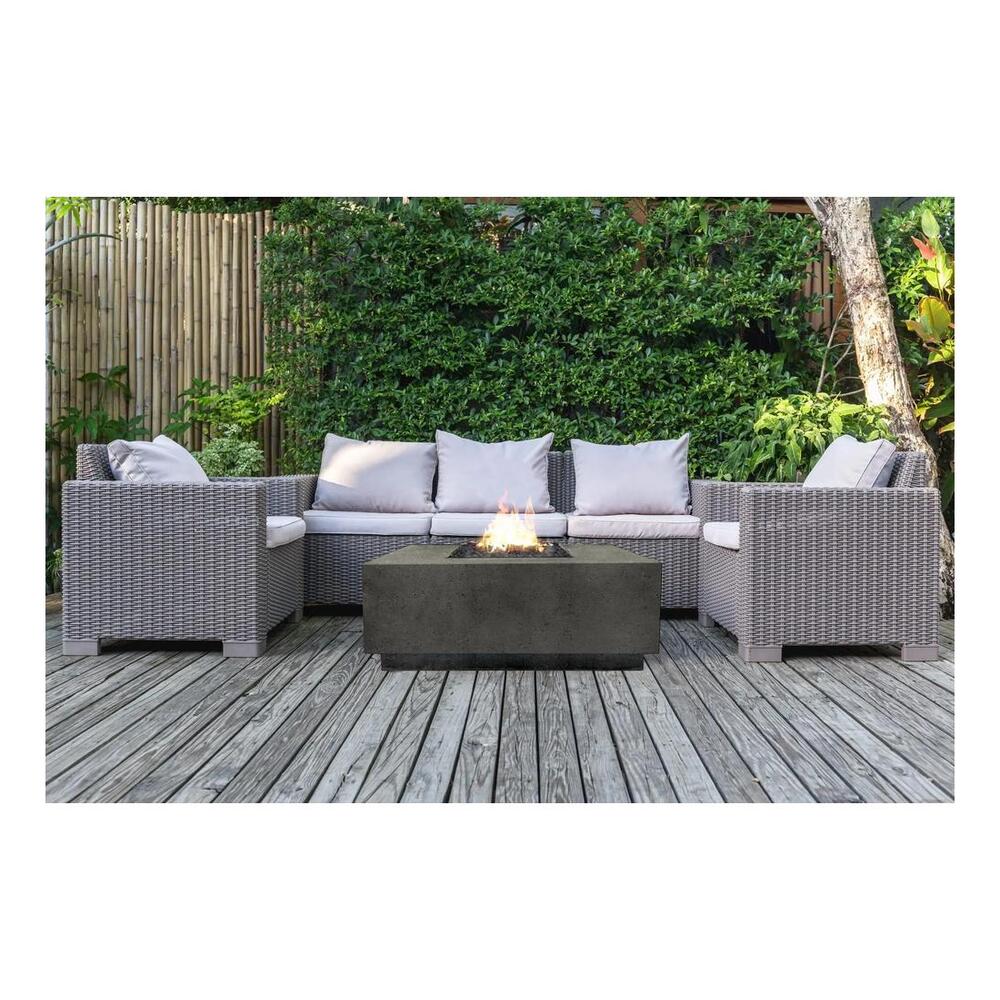 XO XOFSQR3636GR 36" Square Gas Fire Table, The Perfect Centerpiece, Handcrafted, Warmth & Ambiance, in Dark Gray