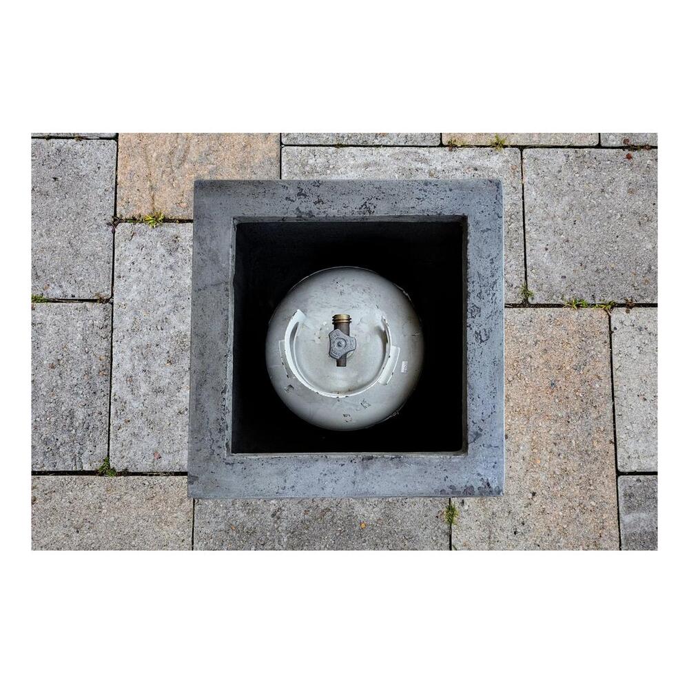 XO XOFSQRENC20GR 20 inch Square Propane Tank Enclosure, The Perfect Centerpiece, Handcrafted, Warmth & Ambiance, in Dark Gray