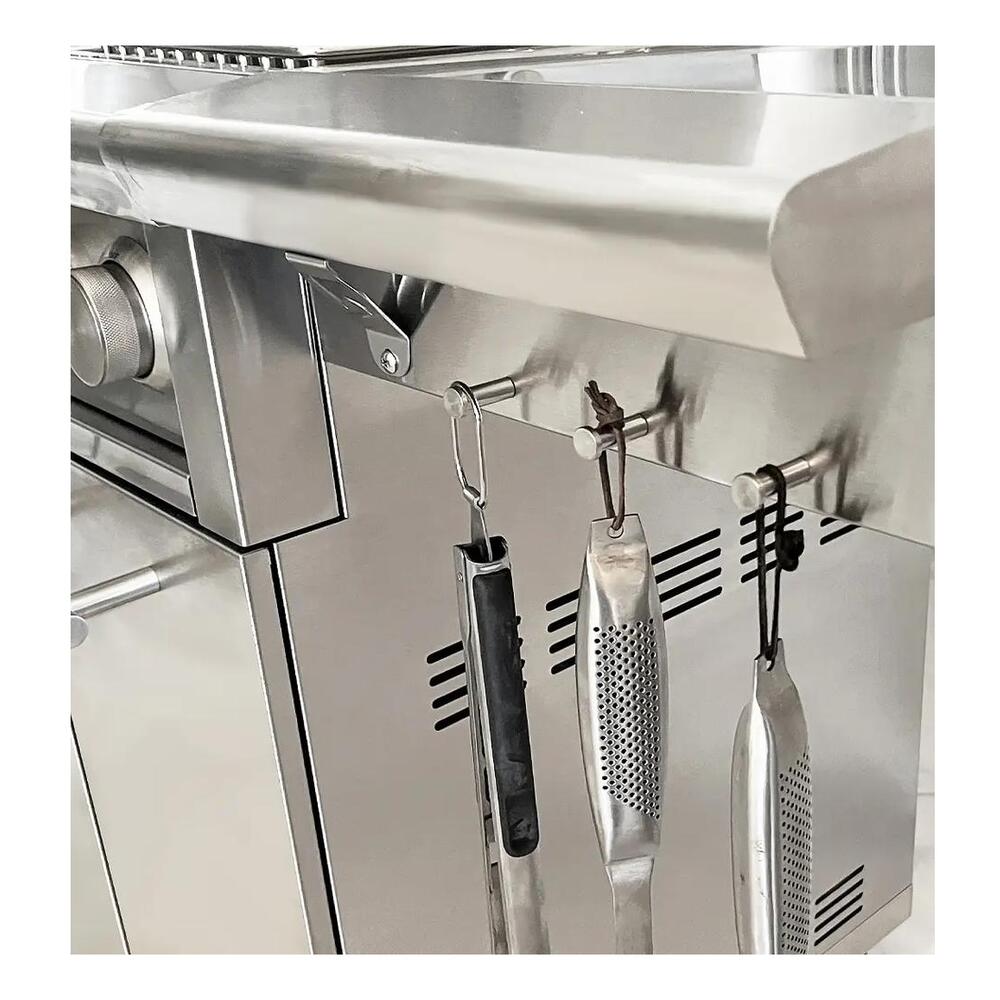 XO XOG32CARTXLT XLT 32 inch Freestanding Grill Cart, Sturdy Fold-Down Shelves, Heavy Duty Casters, Expected Amenities, in Stainless Steel