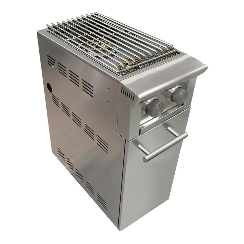 XO XOGCARTSBXLT XLT Twin Sideburner Bolt-on Cart, Twin Burner, Powerful LED Control, Heavy-Duty Castors, in Stainless Steel
