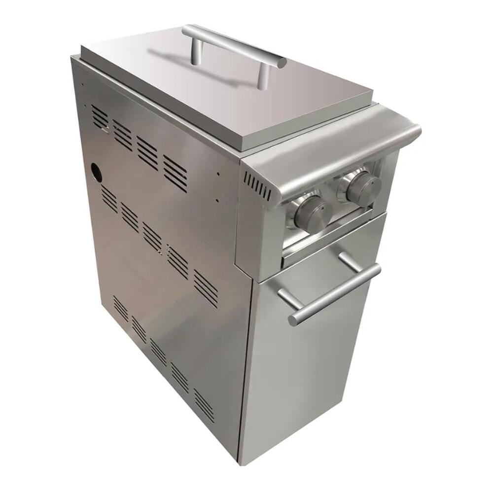 XO XOGCARTSBXLT XLT Twin Sideburner Bolt-on Cart, Twin Burner, Powerful LED Control, Heavy-Duty Castors, in Stainless Steel