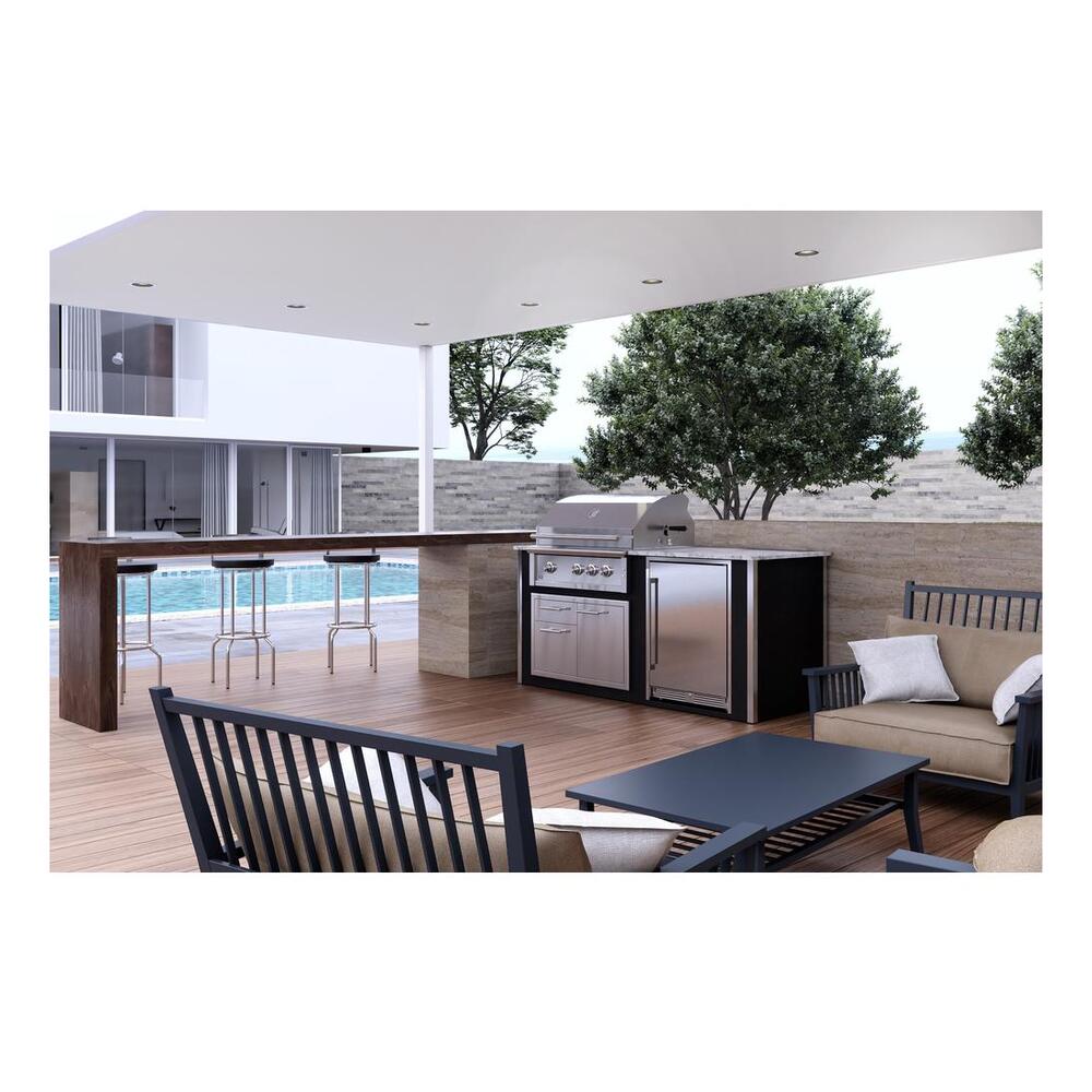 XO XOGOK36V2 78 inch Pro-Grade Designer Pre-Assembled Island, Cooking Zones, Cast Stainless Burners, Flame Thrower Ignition