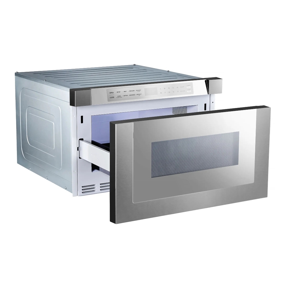 XO XOMWD24S 24 inch Microwave Drawer with 1.2 cu. ft. Capacity, 1000 Watts, 11 Power Levels and Handless Design